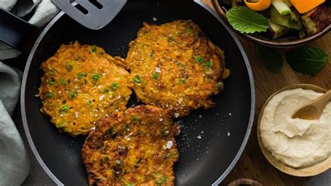 Recipe Moroccan Pea And Courgette Fritters With Kūmara Salad And