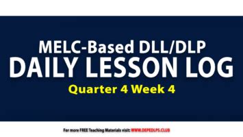 Melc Based Daily Lesson Log Dll Q Week Grade All Subjects