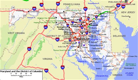 Large Detailed Roads And Highways Map Of Maryland State Images