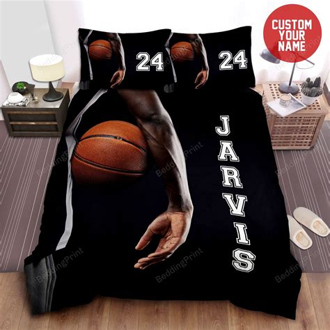 Basketball Black Player Duvet Cover Bedding Set With Name Homefavo