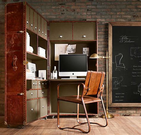 20 Masculine Home Office With Leather Touch