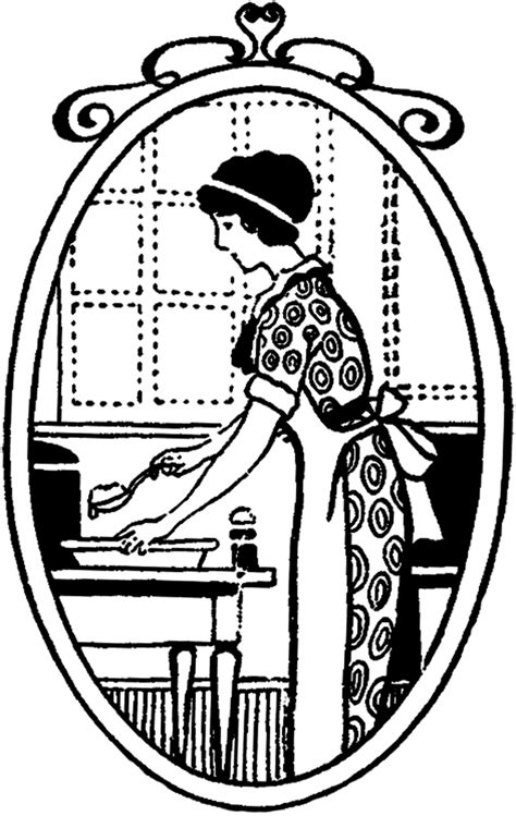 Cute Vintage Housewife Cooking Image The Graphics Fairy