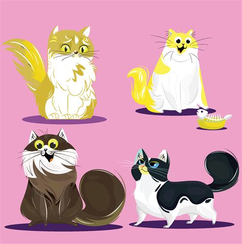 Set Cute Cats Vector Illustration 11865502 Vector Art At Vecteezy