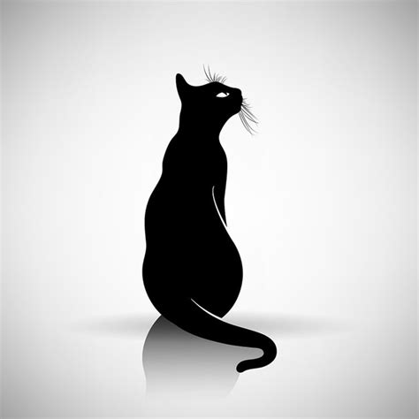 Stylized Silhouette Cat On Light Background In 2020 Cats Stylized Silhouette