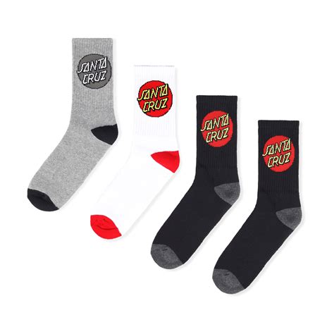 Santa Cruz 4 Pack Socks Youth Assorted Beyond Skate