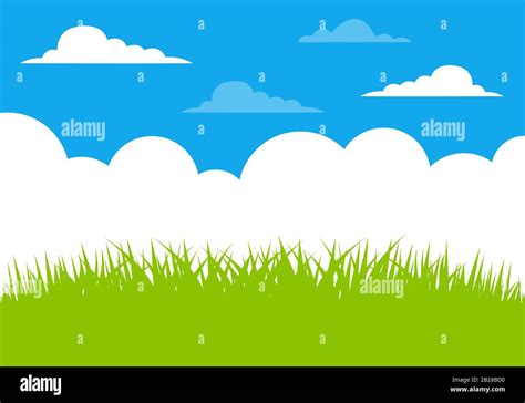 Summer Landscape Blue Sky And Green Grass Stock Vector Image And Art Alamy