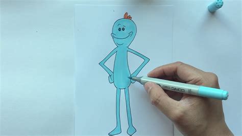 How To Draw Mr Meeseeks From Rick And Morty Youtube