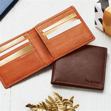 Personalised Mens Leather Billfold Wallet By Nv London Calcutta