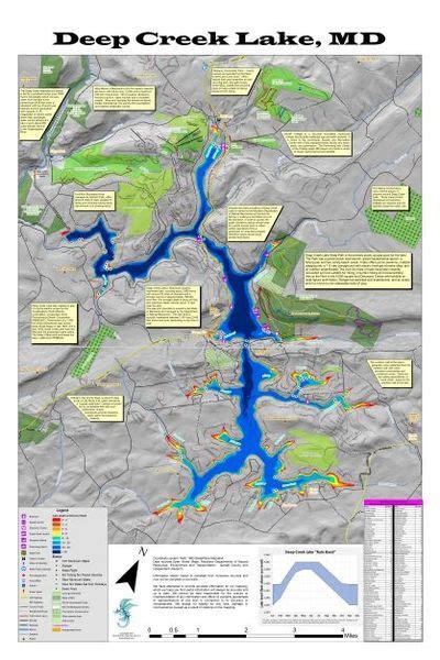 Deep Creek Lake Wall Map Narrows Hill Llc Maps Of Garrett County And