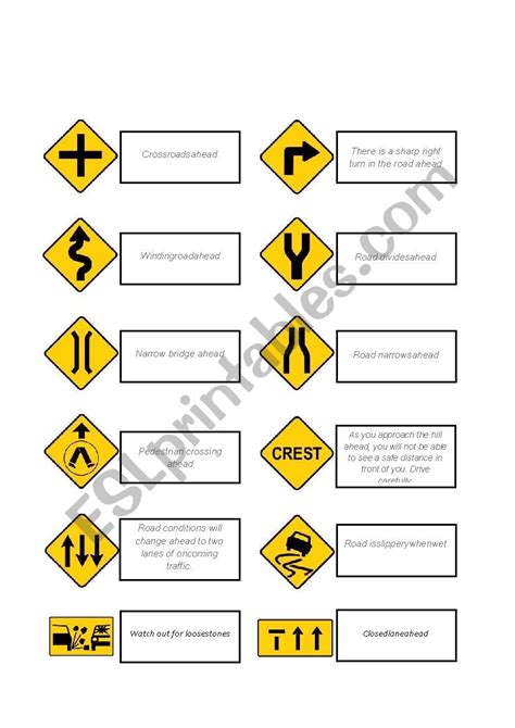 Traffic Signs Printable Worksheets Free Printable Download