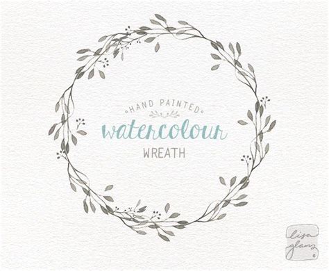 Watercolor Wreath Hand Painted Floral Wreath Clipart Wedding