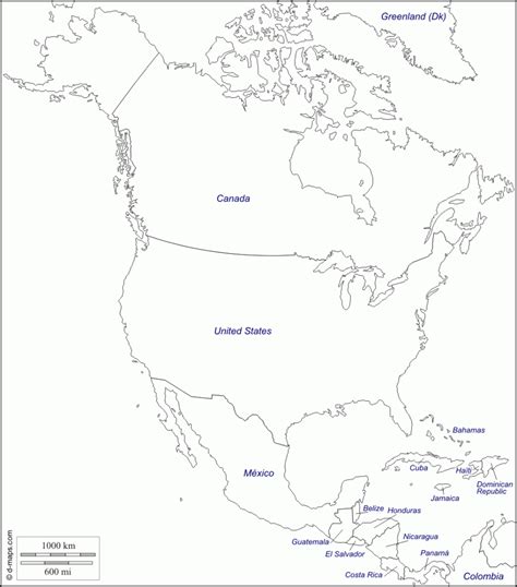Mapa Da América Do Norte Para Colorir ENSINO