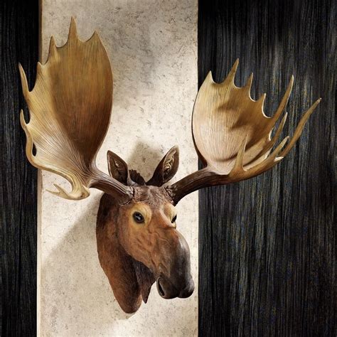 Moose Wall Art Hunting Trophy Mount Antlers Sculpture Rustic Cabin Home