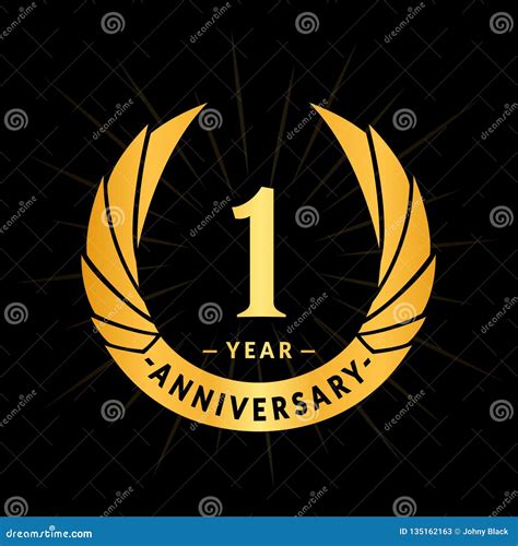 1 Year Anniversary Design Template Elegant Anniversary Logo Design