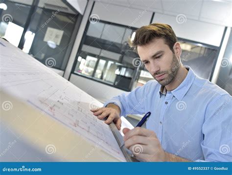 Young Architect At Work Stock Image Image Of Workplace 49552337
