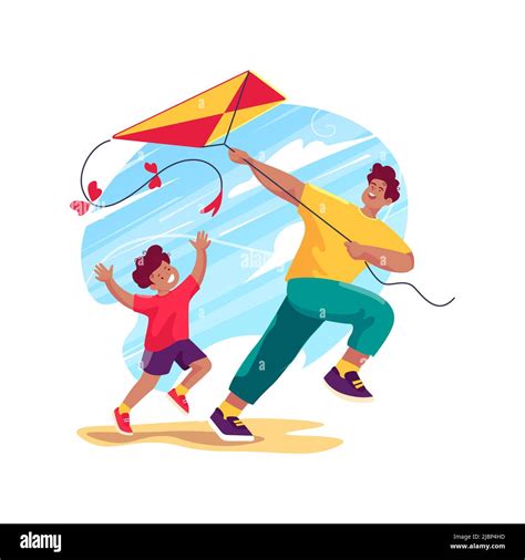 Flying A Kite Windy Stock Vector Images Alamy
