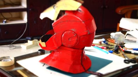 A tutorial on how to make the ironman helmet out of paper mache. #16: Iron Man Neck - Cardboard - With Zipper (pepakura ...