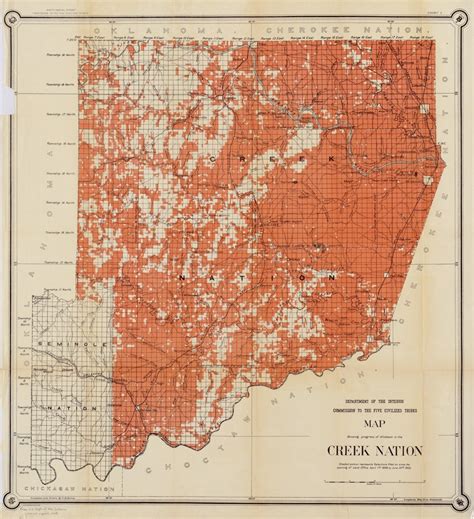 A4 Reprint Of Usa Cities Towns States Map Creek Nation Indian Territory