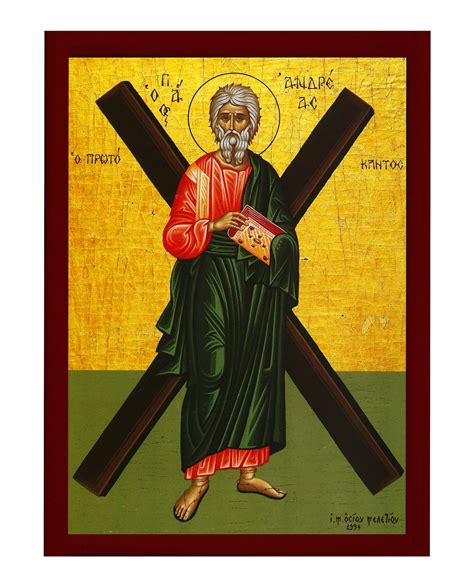 Saint Andrew Icon The Apostle Handmade Greek Orthodox Icon Of Etsy