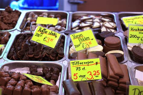 Chocolates At Display On Market Stall Stock Photo Image Of Shop