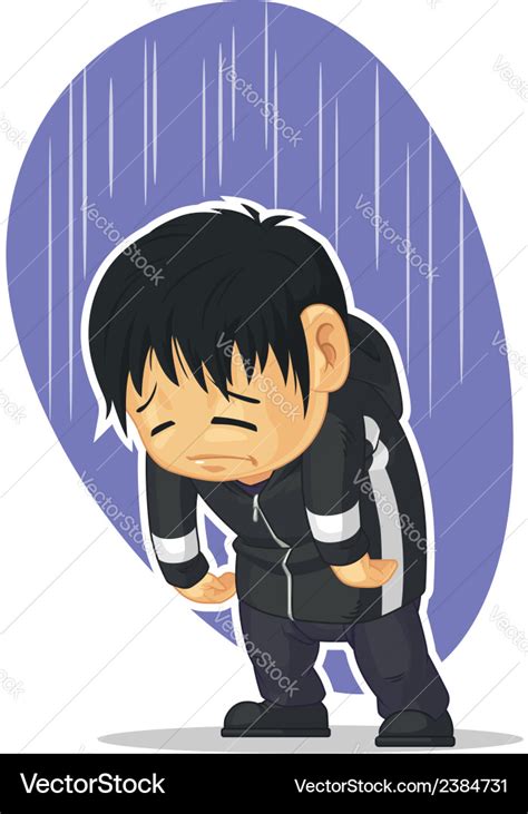 Cartoon Of Sad Boy Royalty Free Vector Image Vectorstock