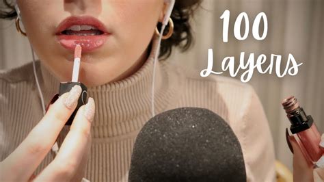 BILINGUAL ASMR100 LAYERS OF LIPGLOSS Mouth Sounds Kisses Counting