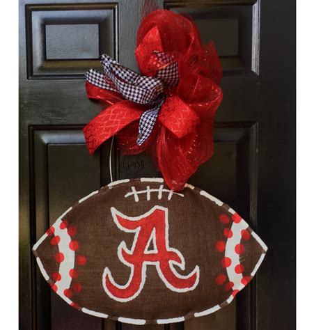 University Of Alabama Football Door Hanger C Whimsy Football Door