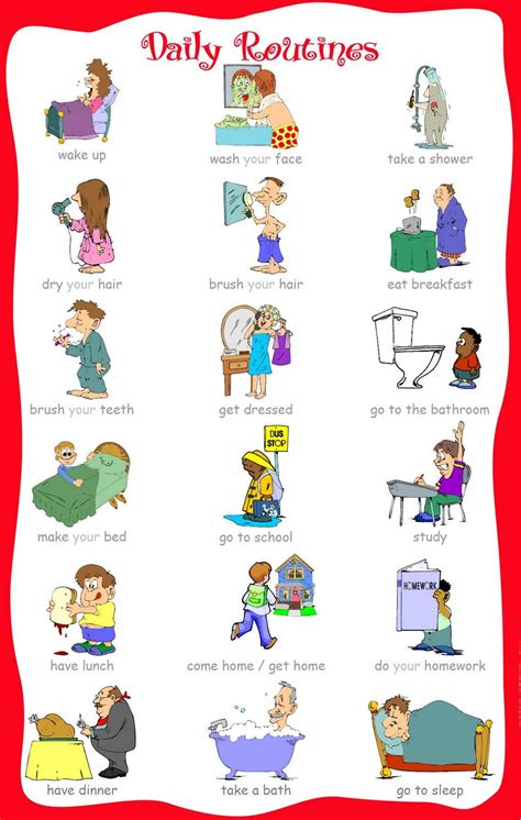 Daily Routines En Inglés Kids English English Verbs Learn