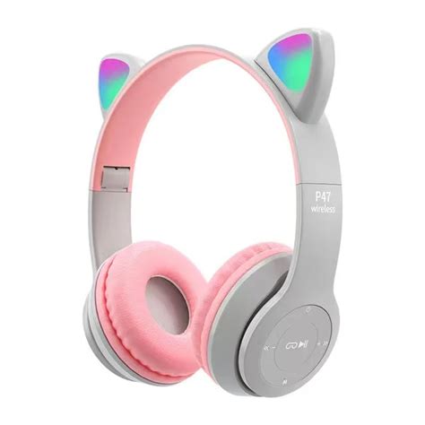 Amazon Hot Selling P47 P47m Led Light Up Cute Cat Ear Headphones Gaming