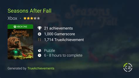 Seasons After Fall Achievements Trueachievements