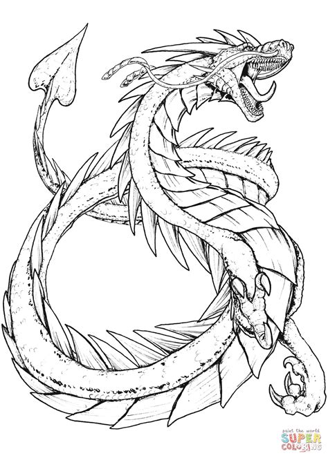 A dragon with smoke in the nose. Fantasy Creatures Coloring Pages at GetColorings.com ...