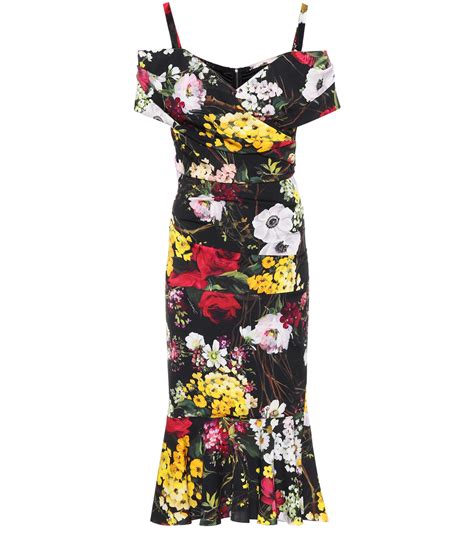 Dolce And Gabbana Floral Printed Silk Dress Lyst