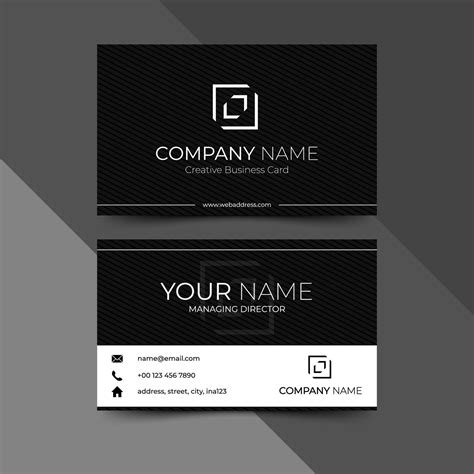 Modern Black Business Card Design Template Design Vector Illustration