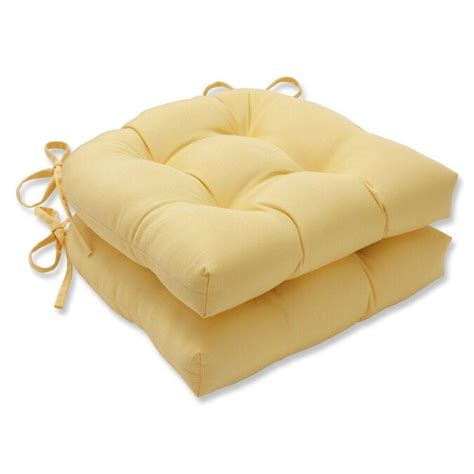 pillow perfect canvas buttercup 2 piece yellow patio chair cushion in the patio furniture