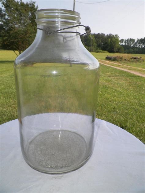 Vintage Owens Illinois 5 Gallon Glass Pickle Jar With Partial Handle