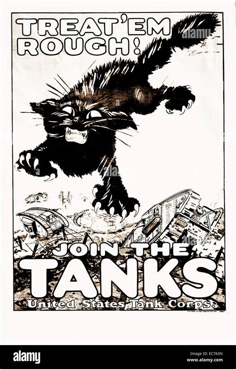 Treat Em Rough Join The Tanks United States Tank Corps Circa 1917 18 Poster By August