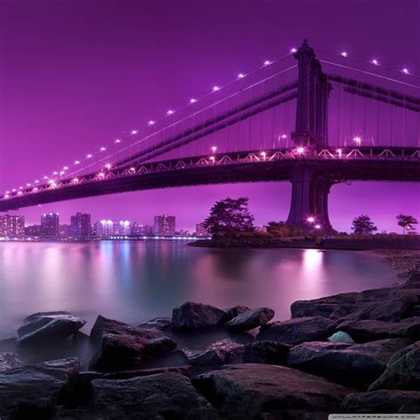 Purple Bridge Hd Wallpaper Desktop Wallpapers