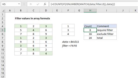 Excel Formula Filter Values In Array Formula Exceljet