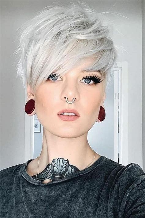 White Short Pixie Haircut Leads The New Fashion Trend Fashion Lady