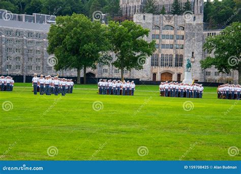 Army Cadets Cadets In Formation Holding Swords On The West Point