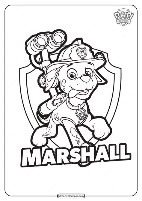 Best paw patrol valentine coloring pages free 73 printable. Free Printable Paw Patrol Marshall Coloring Pages