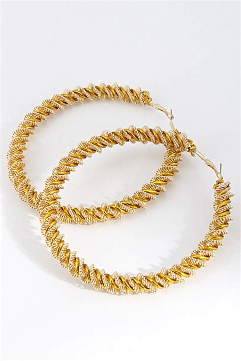 Ye1689 Gold Gold Chain Twisted Rope Hoop Earring 5cad4 Earrings