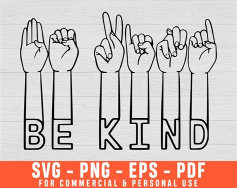 Be Kind Hand Sign Language Teachers Melanin Interpreter Svg Etsy