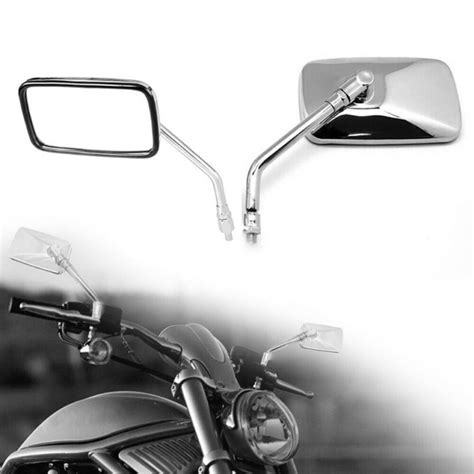 2pcs Universal Retro Rectangle Aluminum Motorcycle Rearview Mirrors