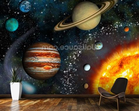 3d Solar System Wallpaper Wall Mural Wallsauce Uk