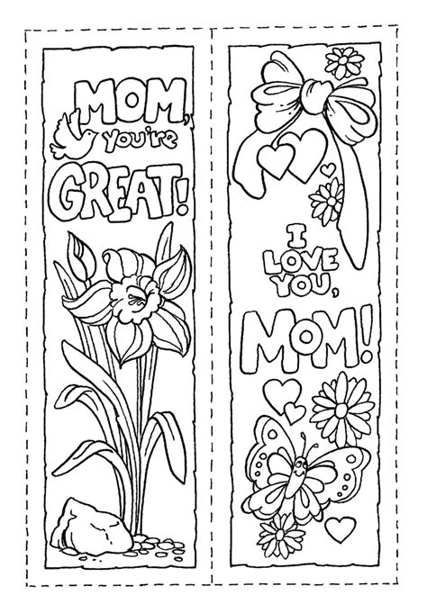 Printable Bookmarks To Color For Mothers Day Manualidades Día De Las