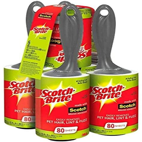 3m Scotch Brite Value Pack Lint Roller Pack Of 5 400 Sheets