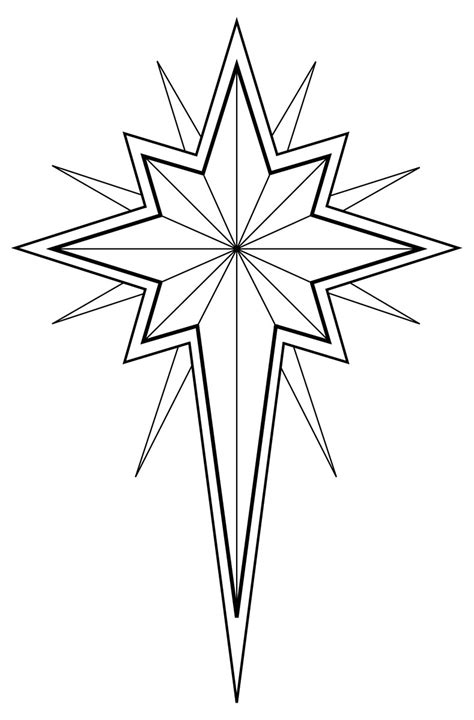 Christmas Star Illustration Bandw Star Of Bethlehem Religious Clip