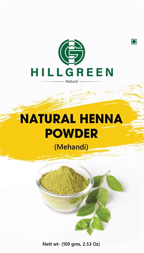 Natural Henna Powder Mehandi Hillgreen Natural