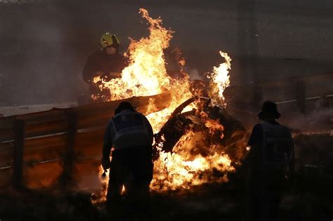 In Photos F1 Driver Grosjean Makes Miraculous Escape From Fiery Crash